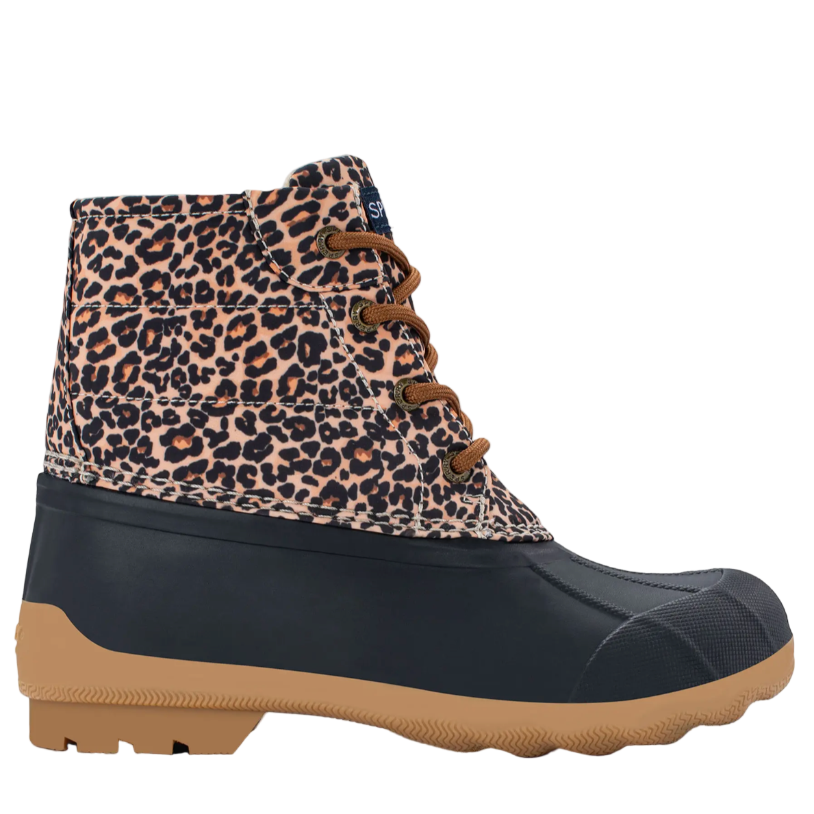 brown and black sperry duck boots