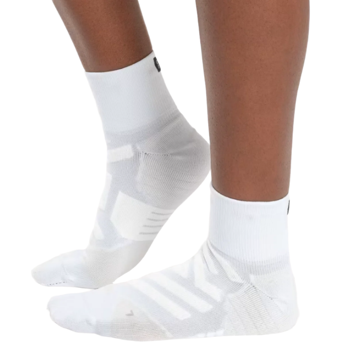 White quarter length sock