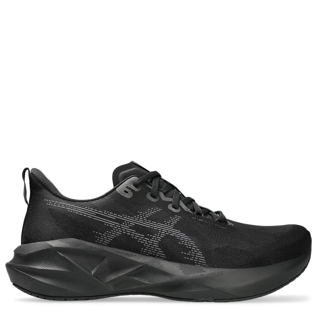 Black athletic shoe on a white background