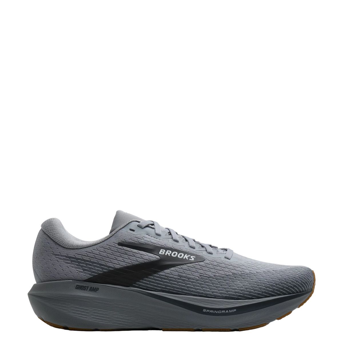 A gray Brooks Ghost Rap running shoe shown from a side profile view against a clean white background.