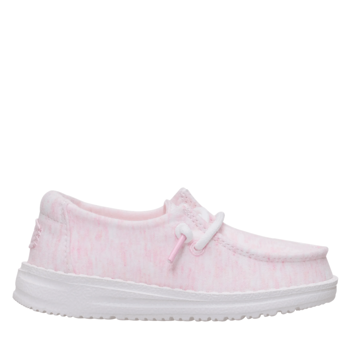 Pink children's shoe on a white background