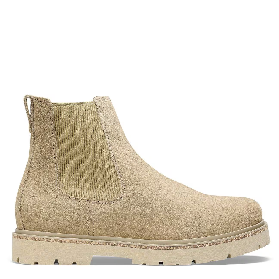 Beige Chelsea boot on a white background