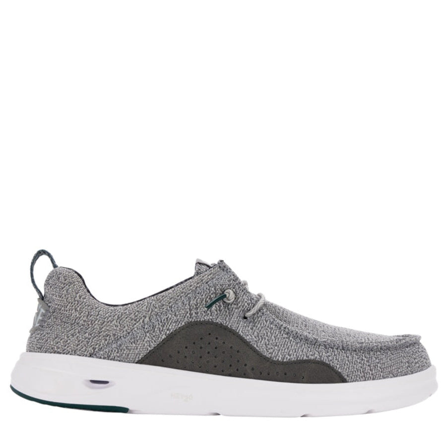 Gray and black sneaker on a white background